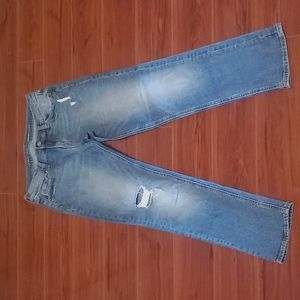 Old Navy Distressed Boyfriend Straight Jeans Blue Size 4 Regular